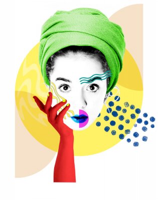 Poster  Portrait exceptionnel d'une femme avec un turban