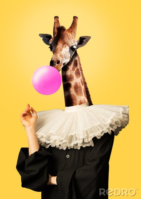 Poster  Portrait magnifique d'une girafe