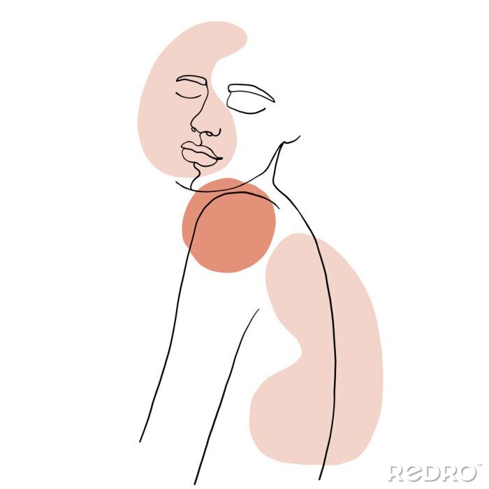 Poster  Portrait minimaliste d'une fille