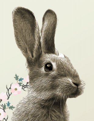 Poster  Portrait Rabbit Bunny looking