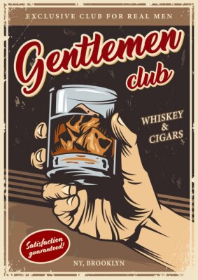 Poster  Publicité alcool style vintage