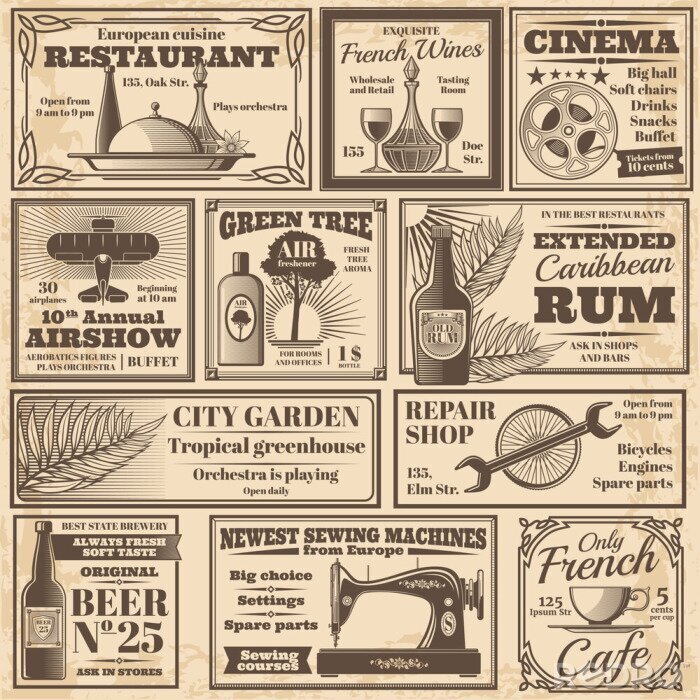 Poster  Publicités style vintage