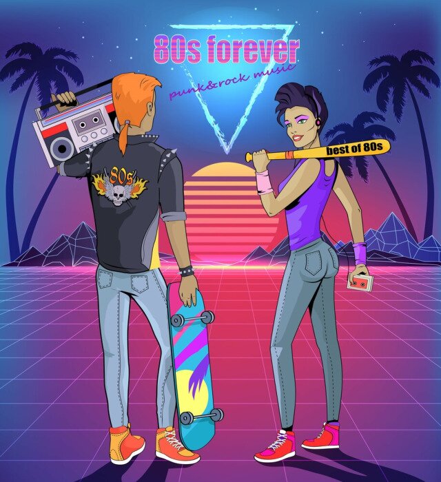 Poster  Punk et Rock Music de 80s Bright Disc Cover