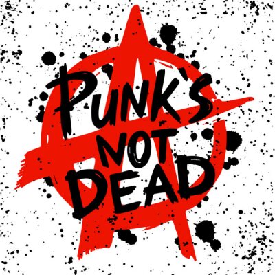 Punk rock set. Punks not dead words and design elements. vector illustration.