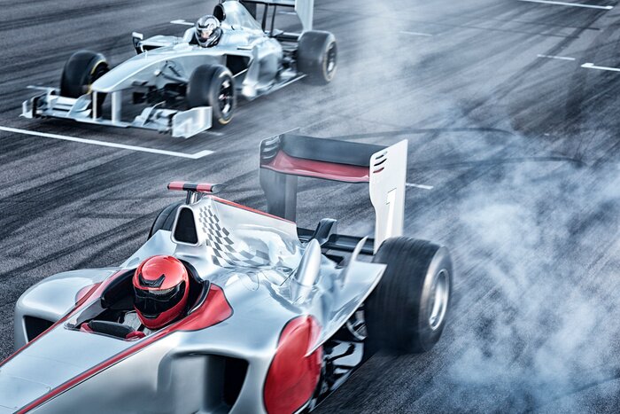 Poster  Race cars driving on track