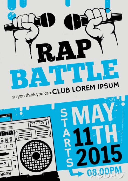 Poster  Rap Battle hip-hop conception concert music.Template, flyers, affiches