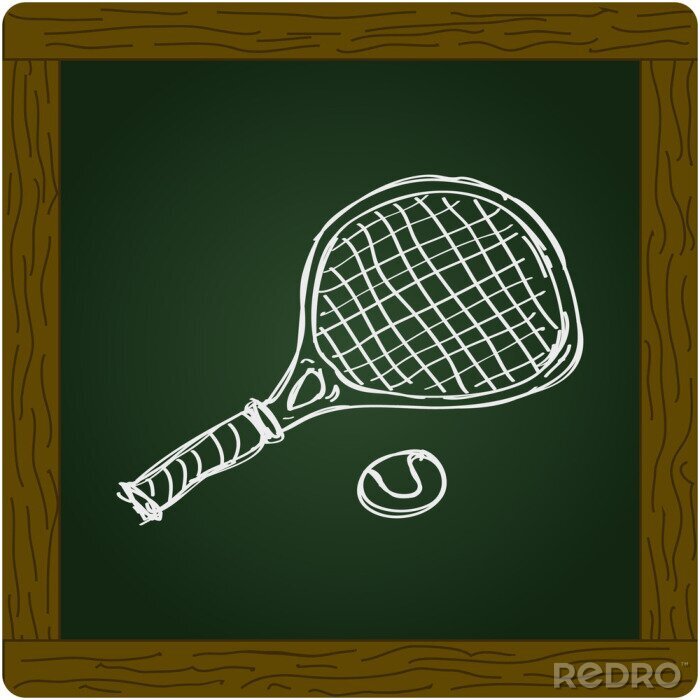 Poster  Raquette de tennis et fond vert