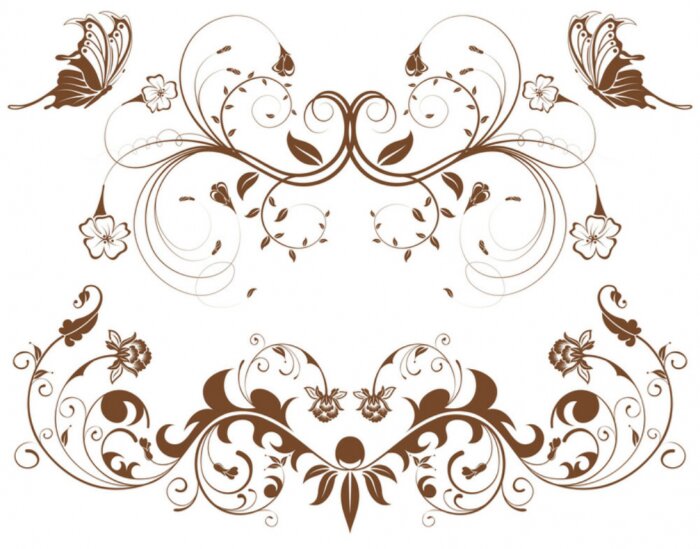 Poster  Rassemblez le cadre de fleur avec papillon, élément de design, illustration