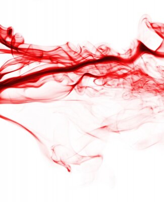 Poster  Red smoke abstract white background and texture
