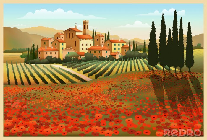 Poster  Représentation de l'été en Toscane