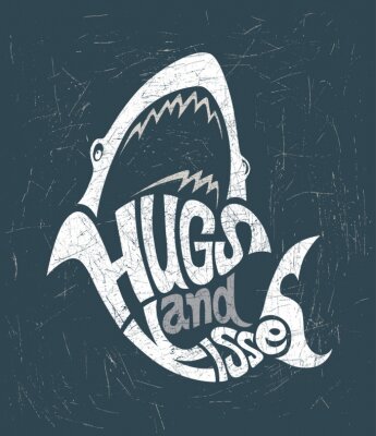 Poster  Requin fait de lettres