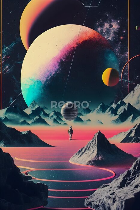 Poster  Rétro cosmique