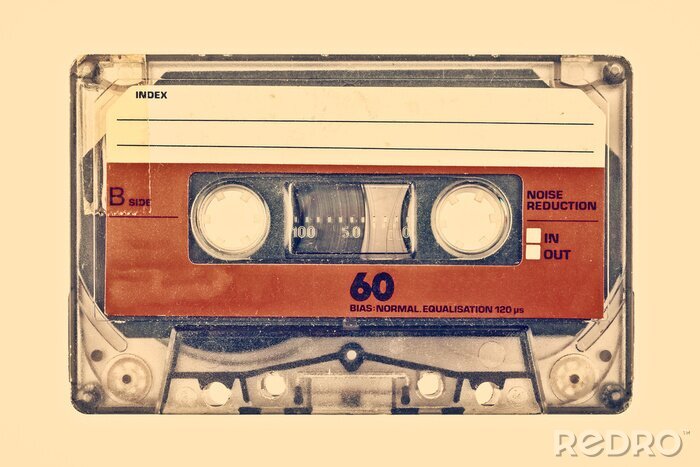 Poster  Rétro image de style d'une vieille cassette compacte