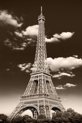 Rétro la Tour Eiffel noir et blanc