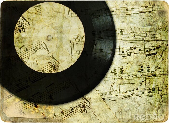 Poster  Rétro parchemin avec des notes de musique