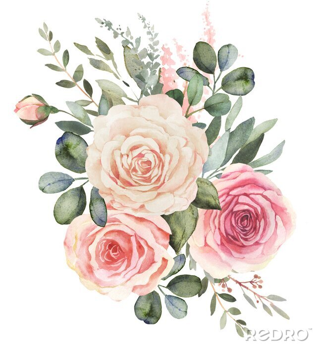 Poster  Roses sauvages dans un bouquet rustique