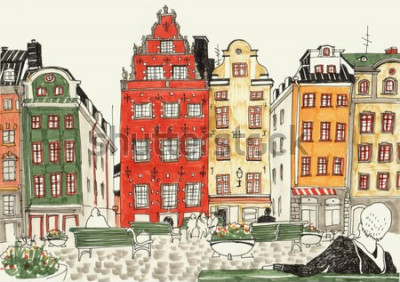 Poster  Rue de la ville de Stockholm