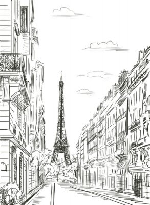 Poster  Rue de Paris - illustration
