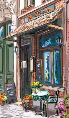 Poster  Rue de Paris - illustration