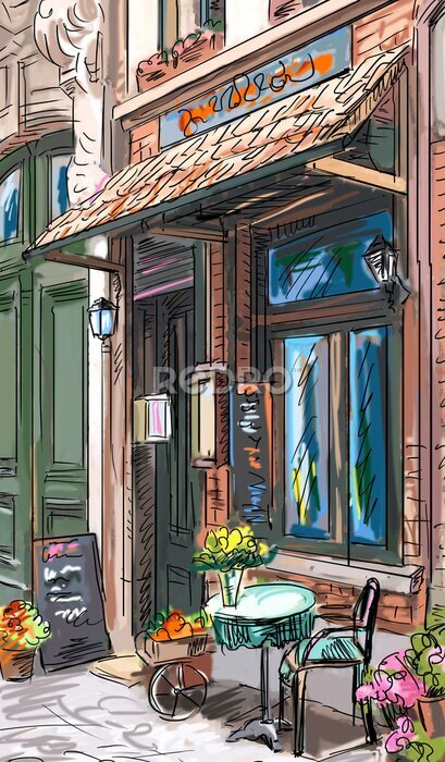 Poster  Rue de Paris - illustration