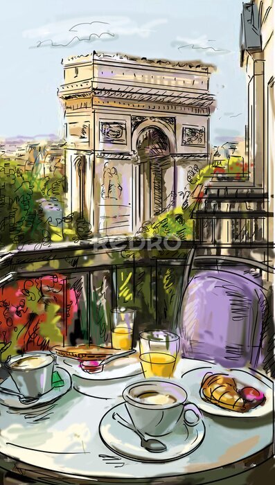 Poster  Rue de Paris - illustration