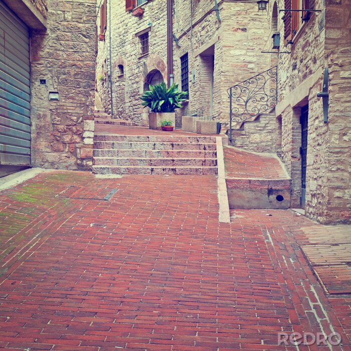 Poster  Ruelle de briques rouges