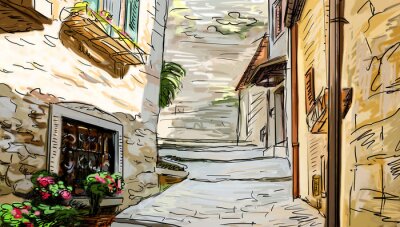 Ruelle peinte en Toscane