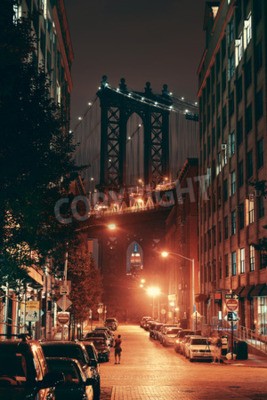 Poster  Rues de la ville de Manhattan la nuit