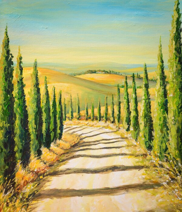Poster  Rues de Toscane peintes avec de la peinture