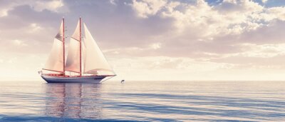 Poster  sailboat sailing in the sea