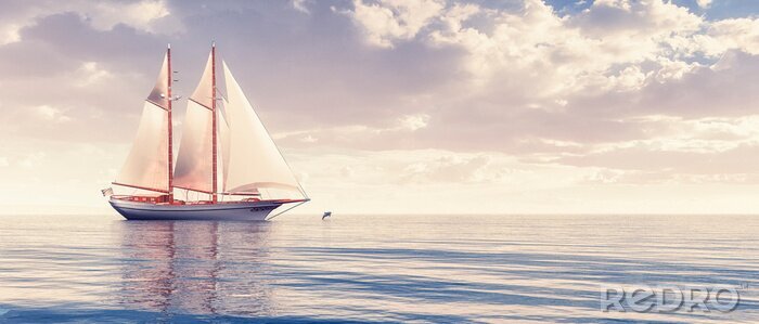 Poster  sailboat sailing in the sea
