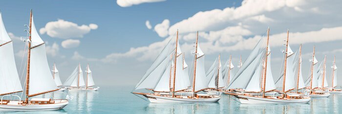 Poster  sailboat sailing in the sea