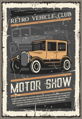 Salon de l'automobile et des voitures anciennes jaunes
