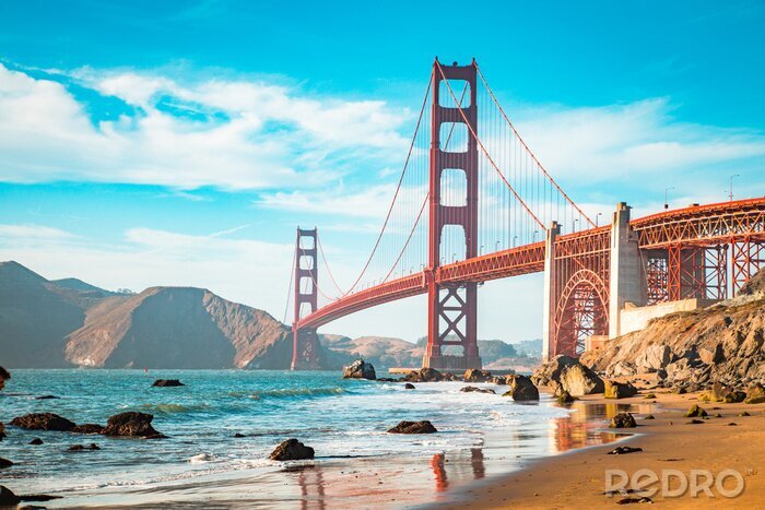 Poster  San Francisco Golden Gate vue depuis la côte
