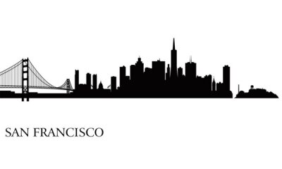 San Francisco horizon de la ville silhouette fond