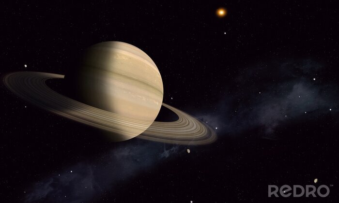 Poster  Saturne avec Moons