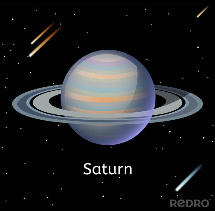 Poster  Saturne, planète, 3D, vecteur, Illustration