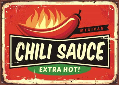 Poster  Sauce chili et typographie