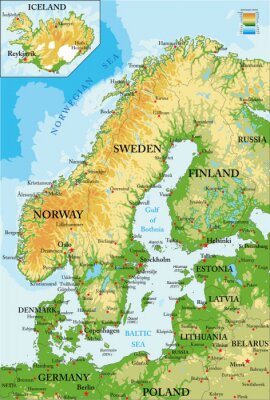 Scandinavie-carte physique