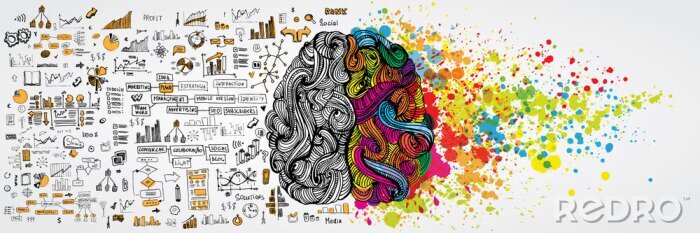 Poster  Science et cerveau coloré