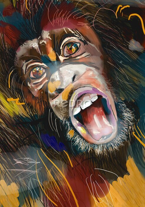 Poster  screaming monkey