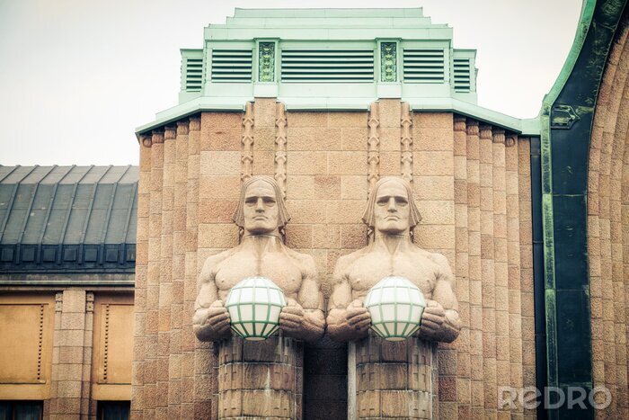 Poster  Sculptures sur la façade de la gare principale d'Helsinki