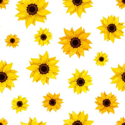 Seamless avec des tournesols. Vector illustration.