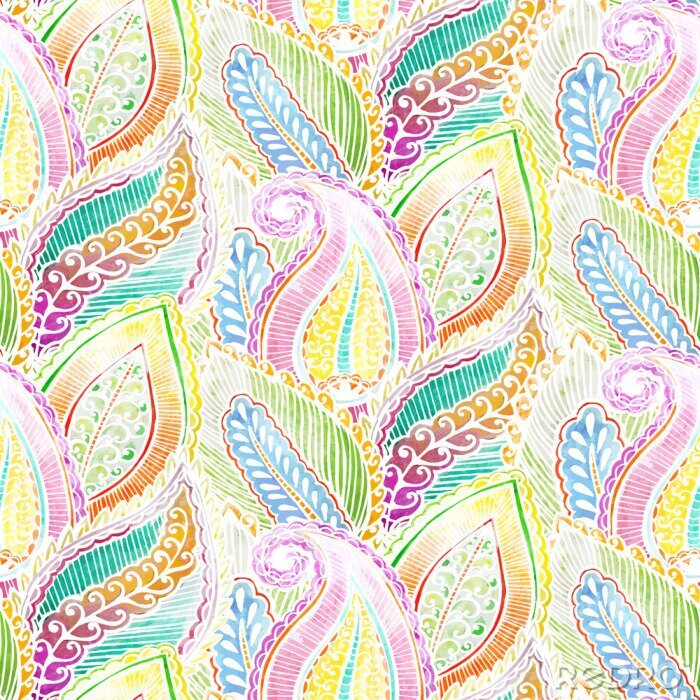 Poster  Seamless ethnique motif blanc