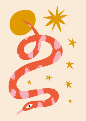 Poster  Serpent rouge magique