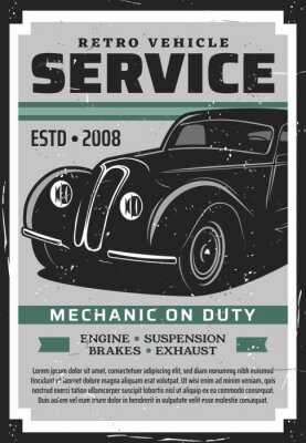 Poster  Service de voitures anciennes