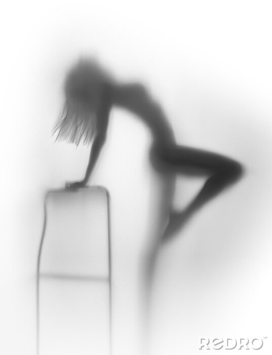 Poster  Sexy silhouette de corps de la femme avec une chaise