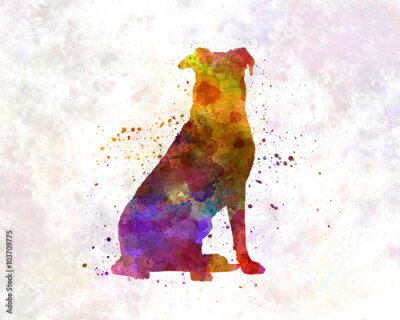 Poster  Silhouette aquarelle d'un chien