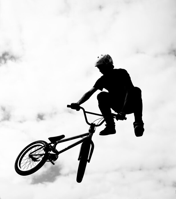 Poster  Silhouette, bmx, cavalier, action