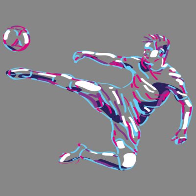 Silhouette d'un joueur avec le ballon